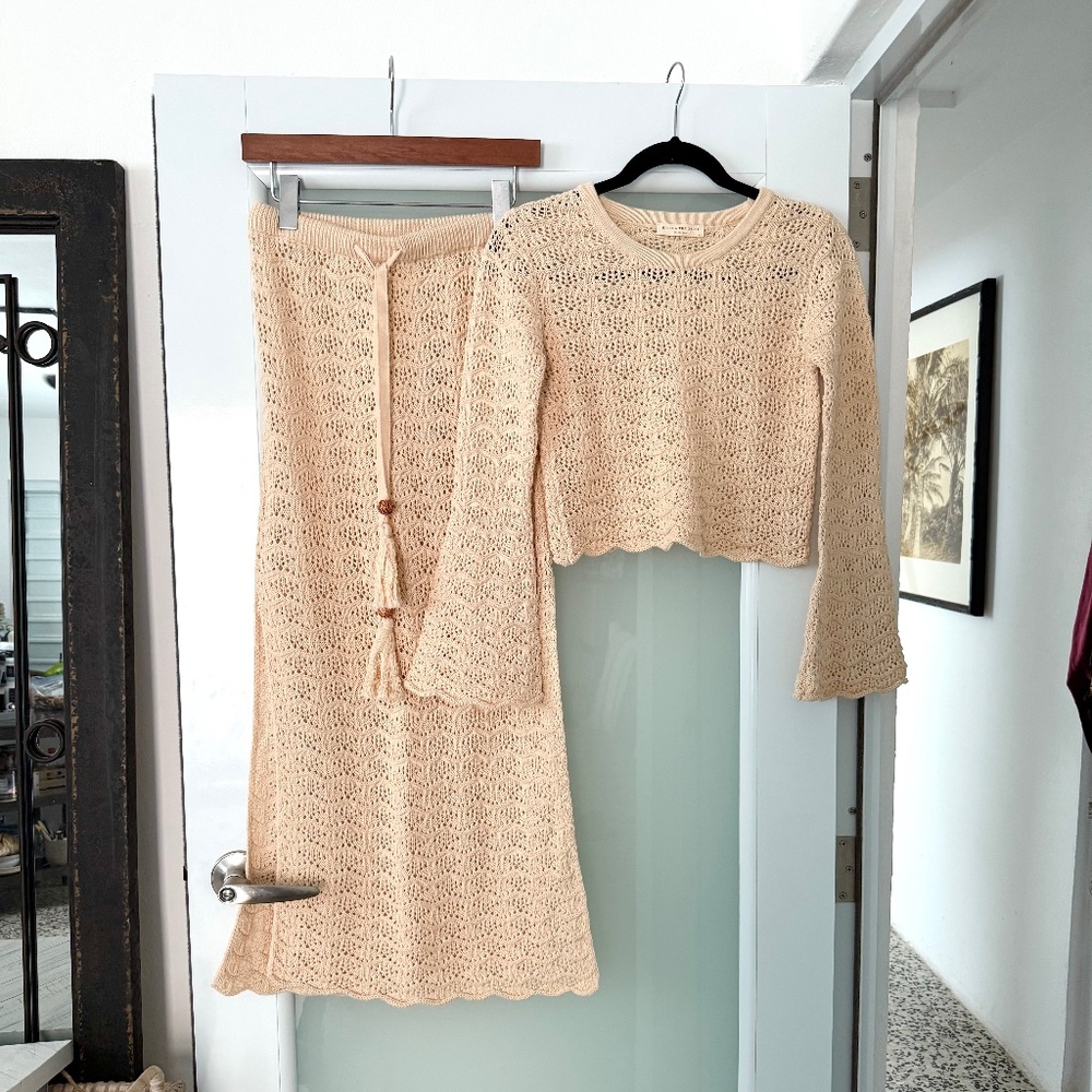 Spell Beige Crochet Knit Set